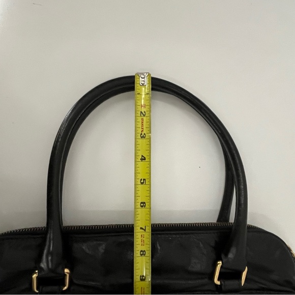 Marc Jacobs 15”x12” leather pleated bag 0234 solid black soft shoulder purse - Picture 6 of 15